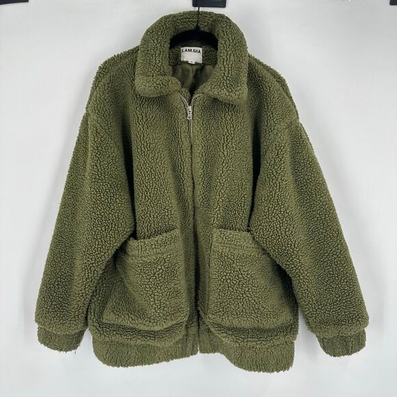 I.Am.Gia green Sherpa teddy oversized jacket Size Small‎ - Picture 3 of 14